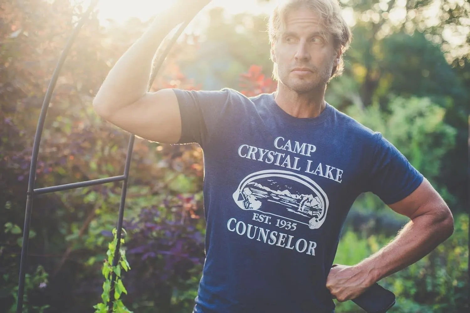 Crazy Dog Mens T Shirt Camp Crystal Lake 1980 Vintage Camping Movie Tee