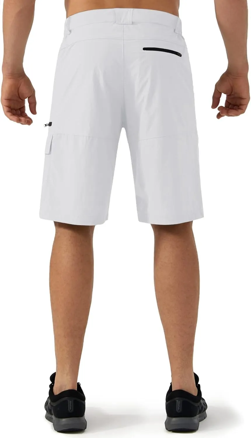 CRYSULLY Men's Hiking Cargo Shorts Outdoor Summer Lightweight Quick Dry Work Casual Shorts with 5 Zipper Pockets