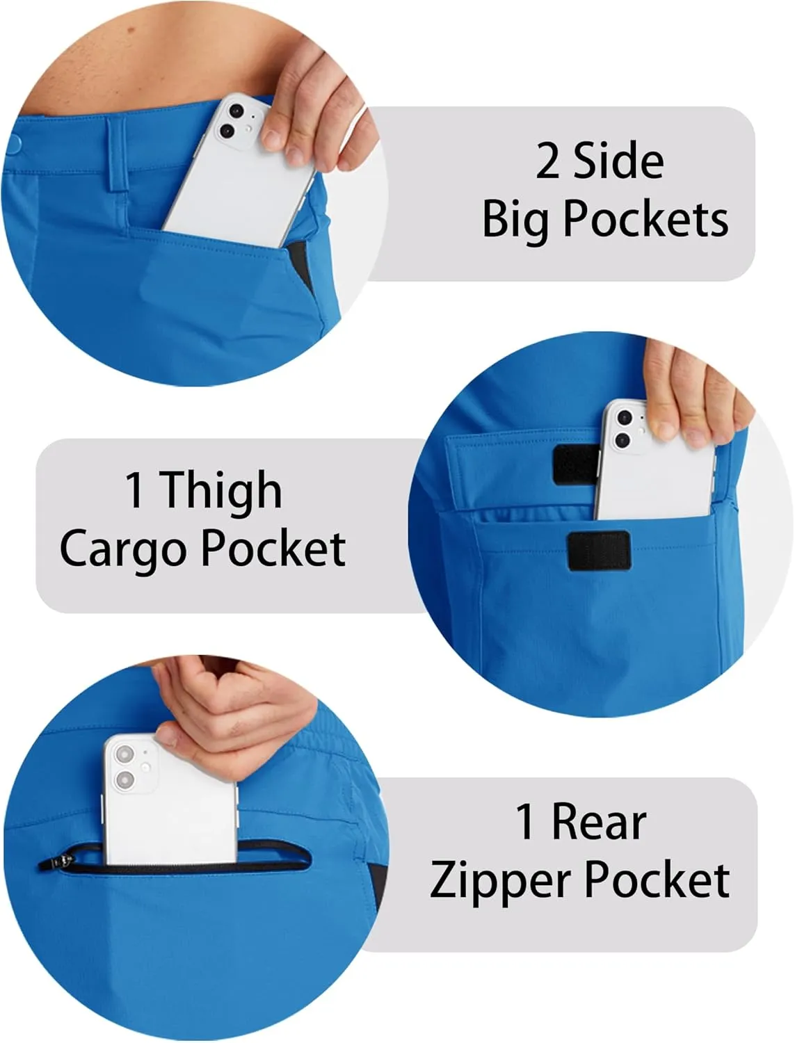 CRYSULLY Men's Hiking Cargo Shorts Outdoor Summer Lightweight Quick Dry Work Casual Shorts with 5 Zipper Pockets
