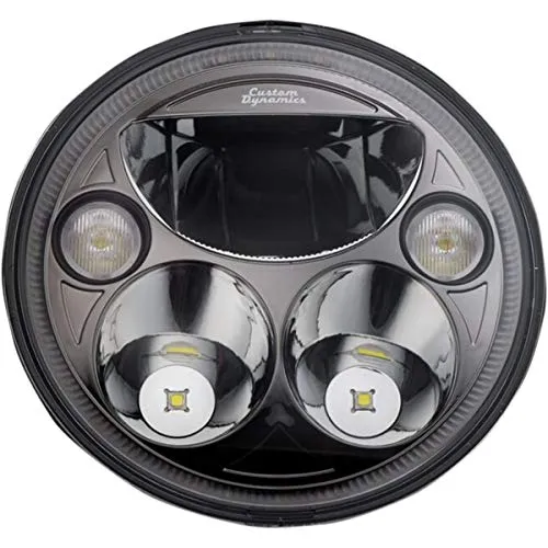 Custom Dynamics CDTB-7-IF-B 7in. TruBeam Headlights - Black/Chrome Reflector
