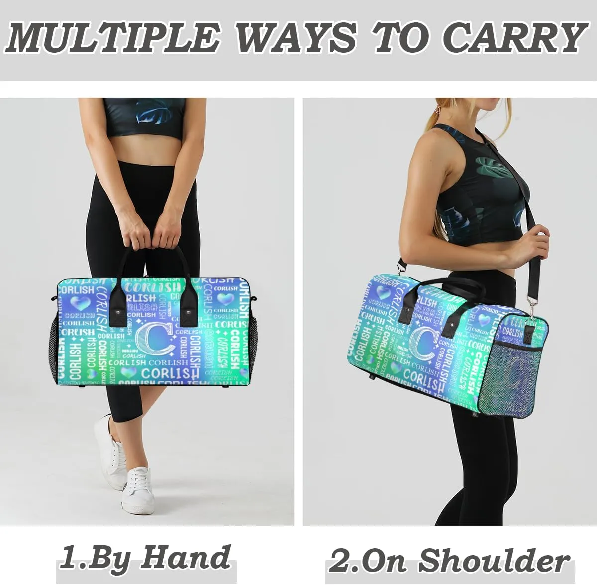 Custom Sports Tote Duffle Bag for Women Men Weekender Travel Bag Carry on Overnight for Sports Hospital Camping Gym