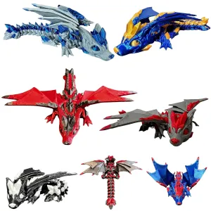 Customize Your Own 3D Printed Dragon with Wolf Design, Choice of Fire Red, Deep Ocean Blue, Void Black, Multicolor Rainbow, Flashy Tri-Color, Treasure Gold, Starry Puple, Dual Blue/Green, and More