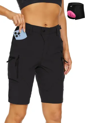 Cycorld Women's-Mountain-Bike-Shorts, Cycling Padded Biking Shorts with Pocket