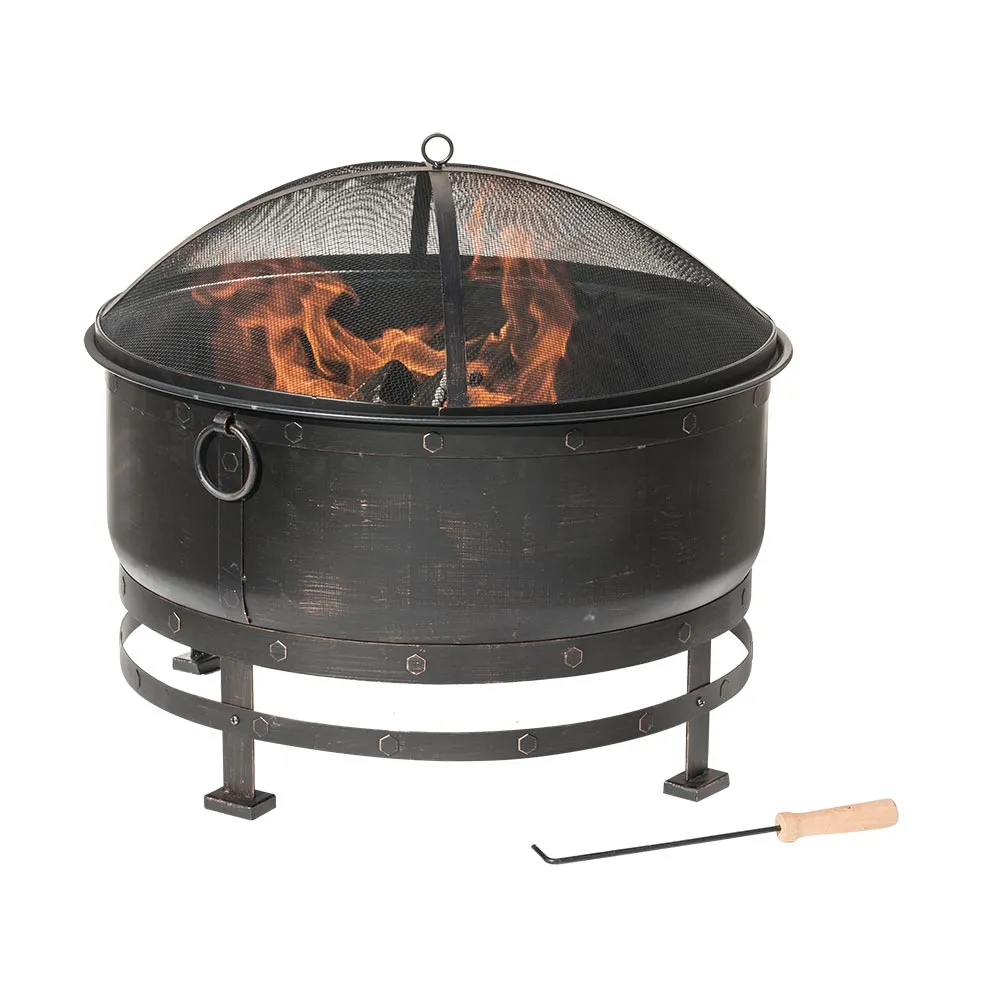 Dagan Cauldron Style Bronze Wood Burning Fire Pit