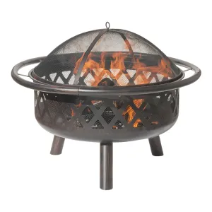 Dagan Criss Cross Style Bronze Wood Burning Fire Pit