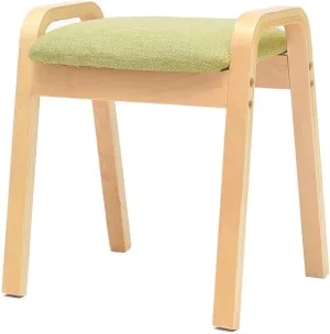DASHADAO Foot Stool，Wrap Foot Stool Footstool Padded Footrest Retro Wood Ottoman Dust Dustproof Hallway Bench Seat Linen Cushion Seat for Living Room Green 44.5x33x36cm