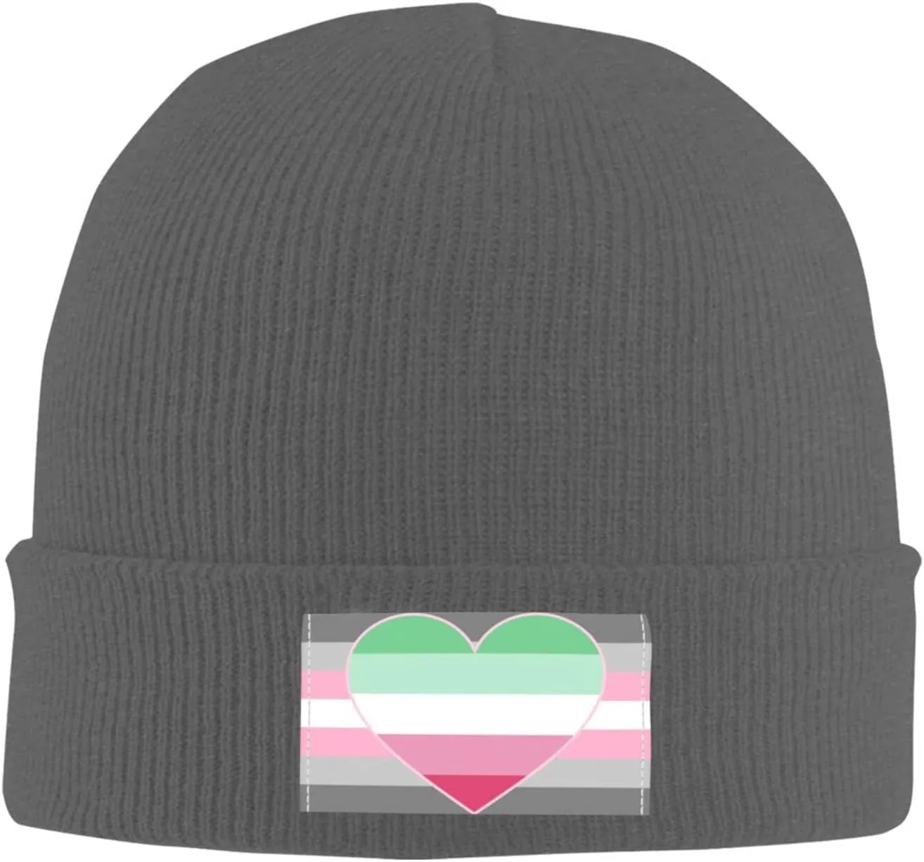 Demigirl Abro-Pride Flag LGBTQ Unisex Four Seasons Knitted Hat Winter Warm Hats Hats for Men Women One Size Deep Heather