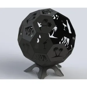 Designer Ball Fire Pit DXF for CNC | Trees and Juice Bottles