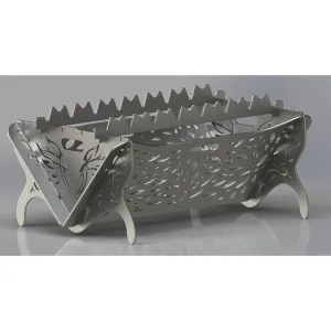 Designer Collapsible Fire Pit DXF for CNC | Aesthetic Leaves Design
