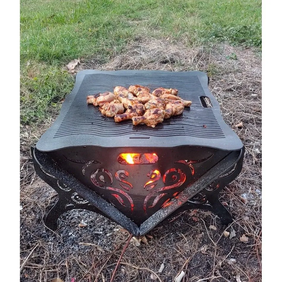 Designer Collapsible Fire Pit DXF for CNC | Eagle Unified with USA Flag