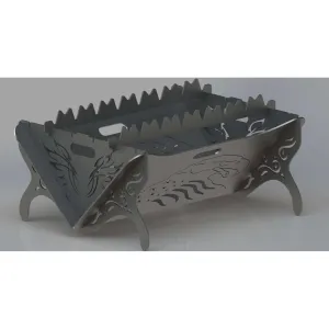 Designer Collapsible Fire Pit DXF for CNC | Eagle Unified with USA Flag