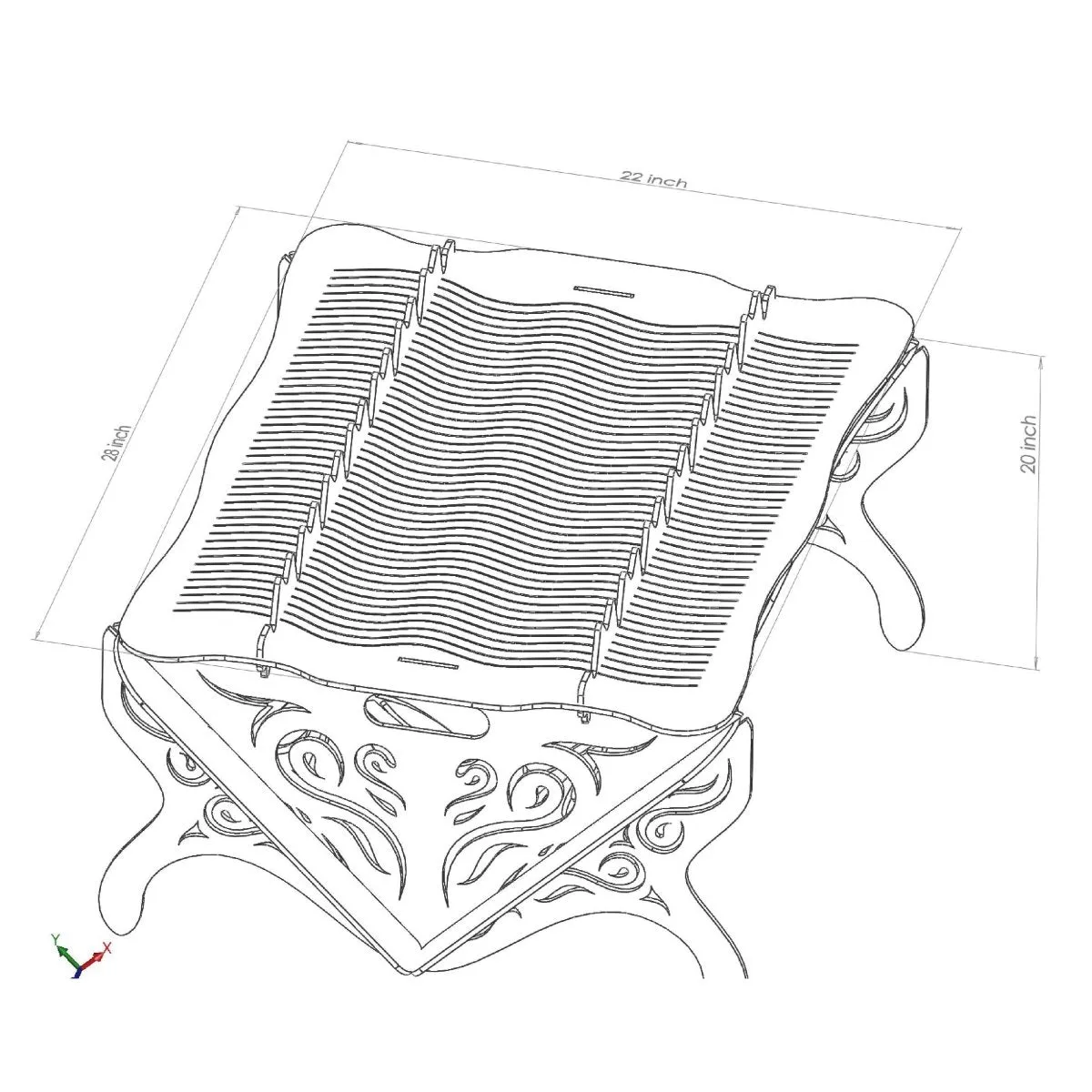 Designer Collapsible Fire Pit DXF for CNC | Elegant Flower Design