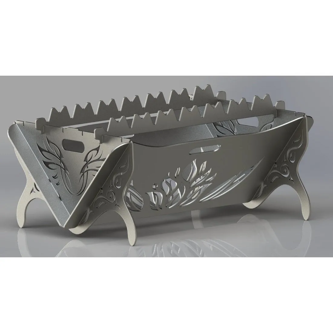 Designer Collapsible Fire Pit DXF for CNC | Elegant Flower Design