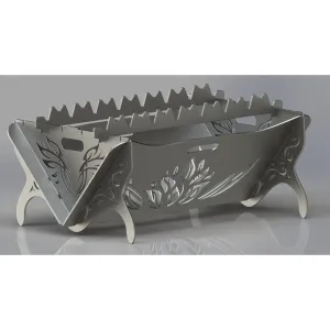Designer Collapsible Fire Pit DXF for CNC | Elegant Flower Design