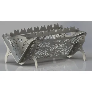 Designer Collapsible Fire Pit DXF for CNC | Ornate Leaves