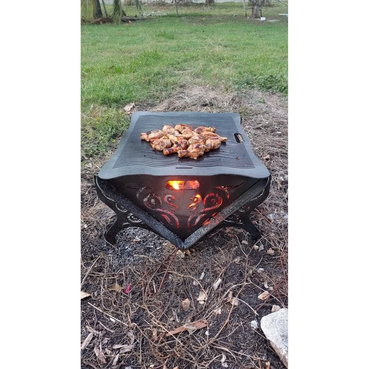 Designer Collapsible Fire Pit DXF for CNC | Tiger Stripes