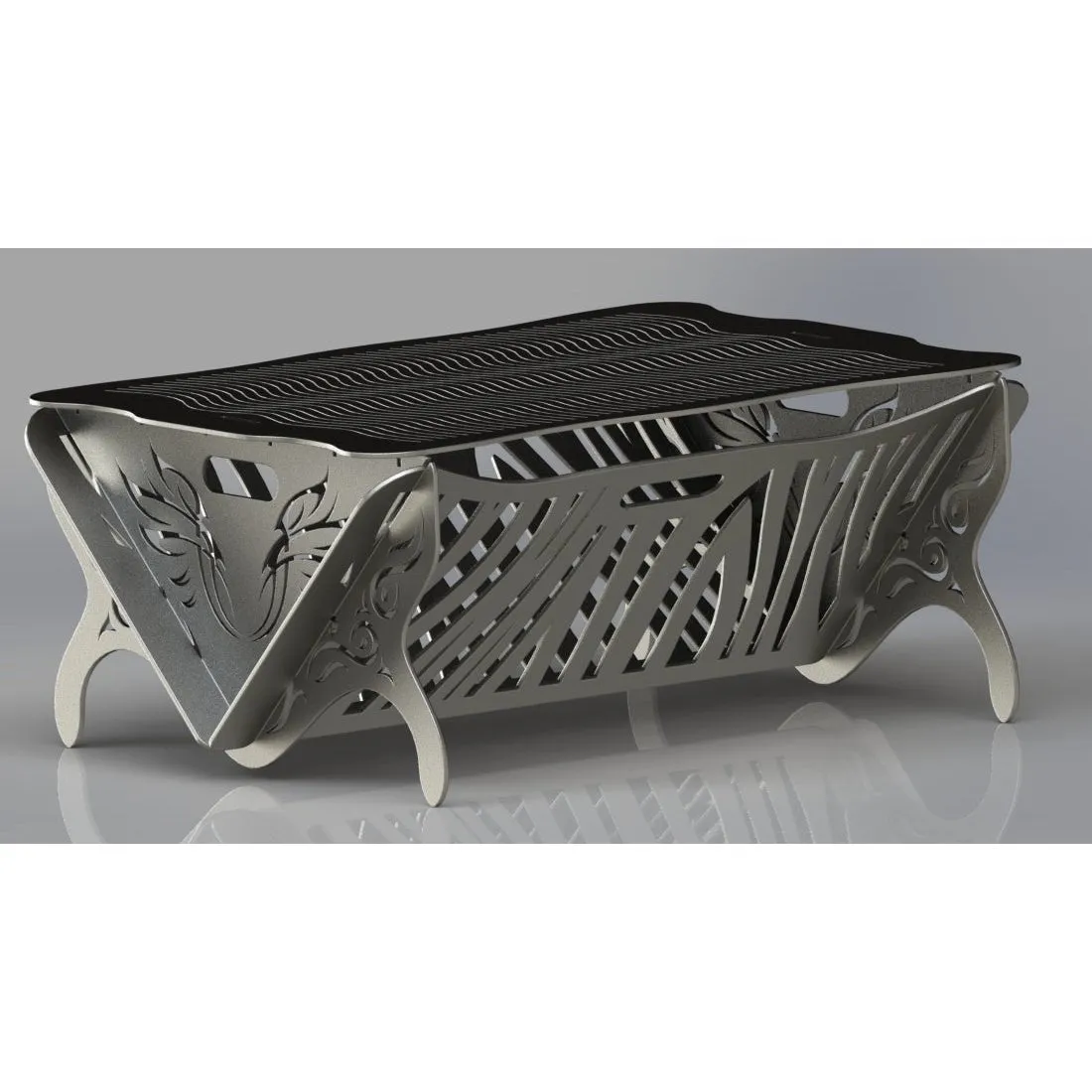 Designer Collapsible Fire Pit DXF for CNC | Tiger Stripes