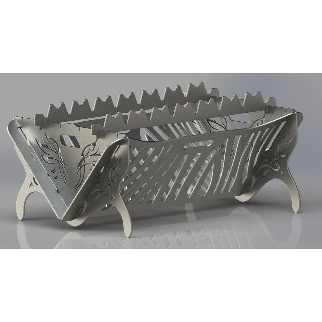 Designer Collapsible Fire Pit DXF for CNC | Tiger Stripes