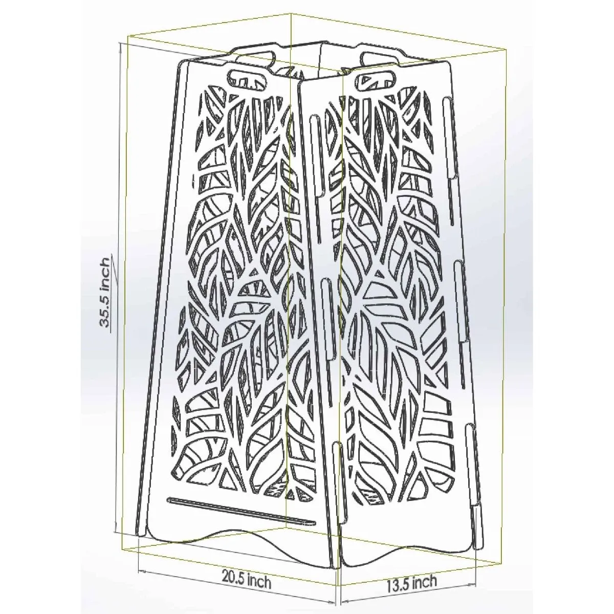 Designer Vertical Fire Pit DXF for CNC | Beautiful Tree Patterns