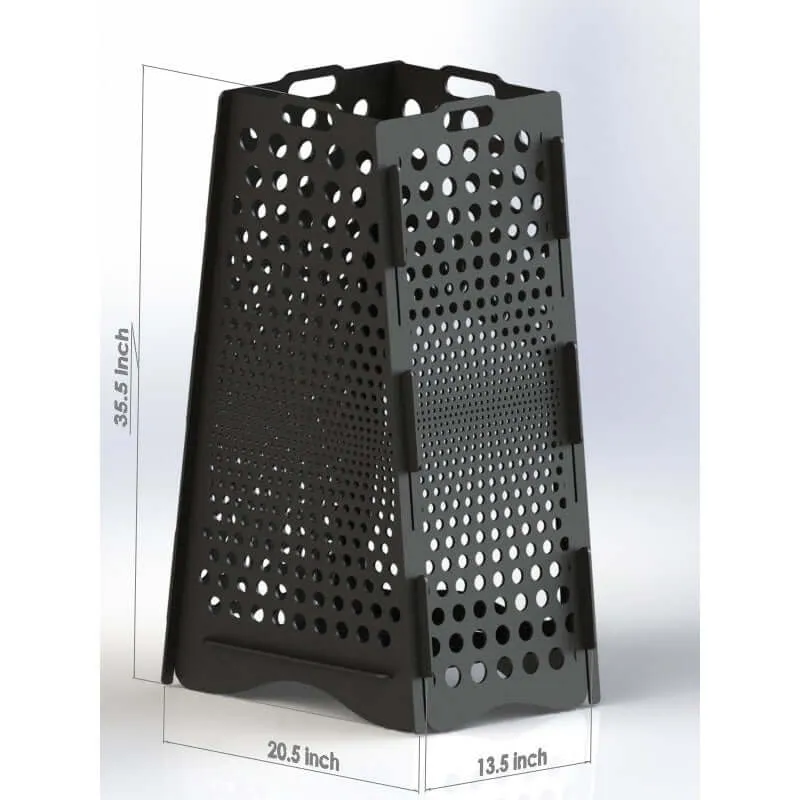 Designer Vertical Fire Pit DXF for CNC | Circles Pattern