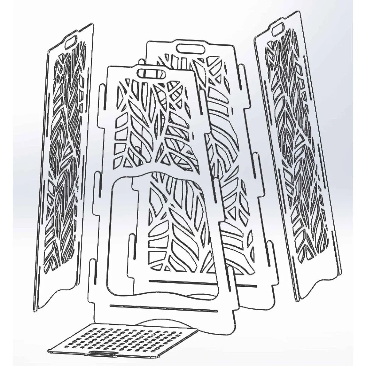 Designer Vertical Fire Pit DXF for CNC | Circles Pattern