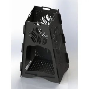 Designer Vertical Fire Pit DXF for CNC | Intricate Flower