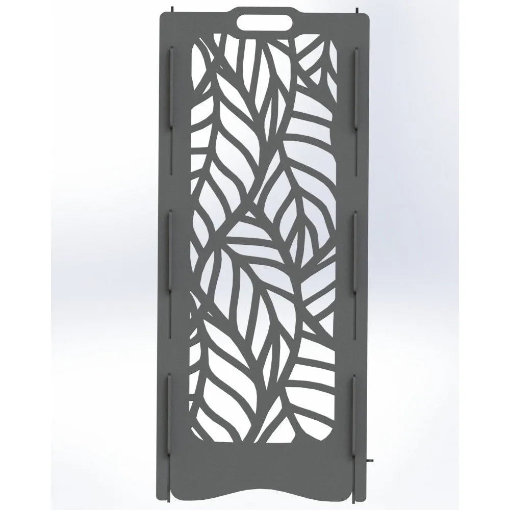 Designer Vertical Fire Pit DXF for CNC | Ornate Leaf Design