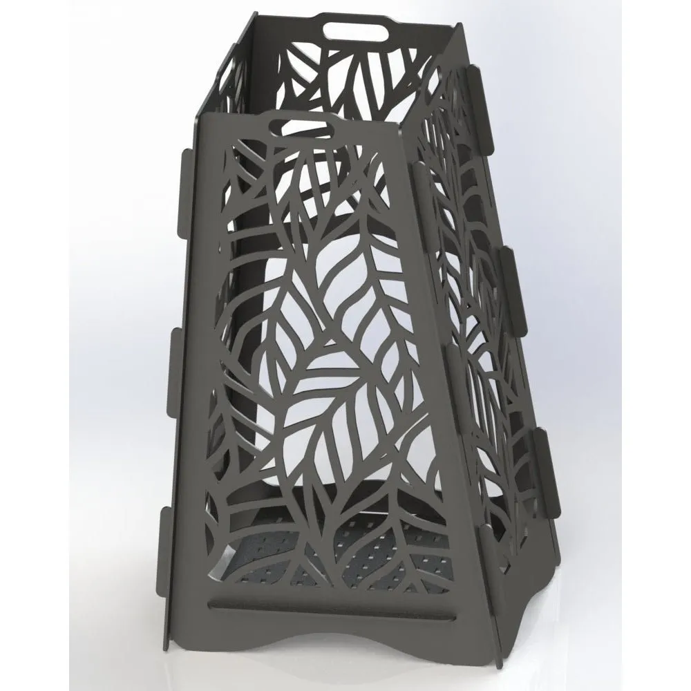 Designer Vertical Fire Pit DXF for CNC | Ornate Leaf Design