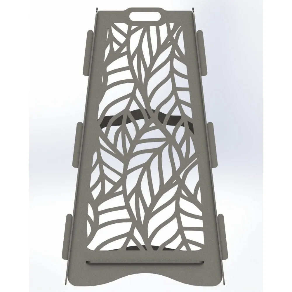 Designer Vertical Fire Pit DXF for CNC | Ornate Leaf Design