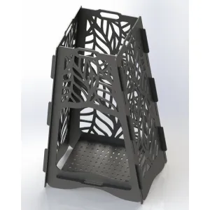 Designer Vertical Fire Pit DXF for CNC | Ornate Leaf Design