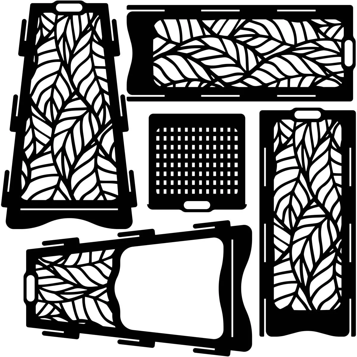 Designer Vertical Fire Pit DXF for CNC | Ornate Leaf Design