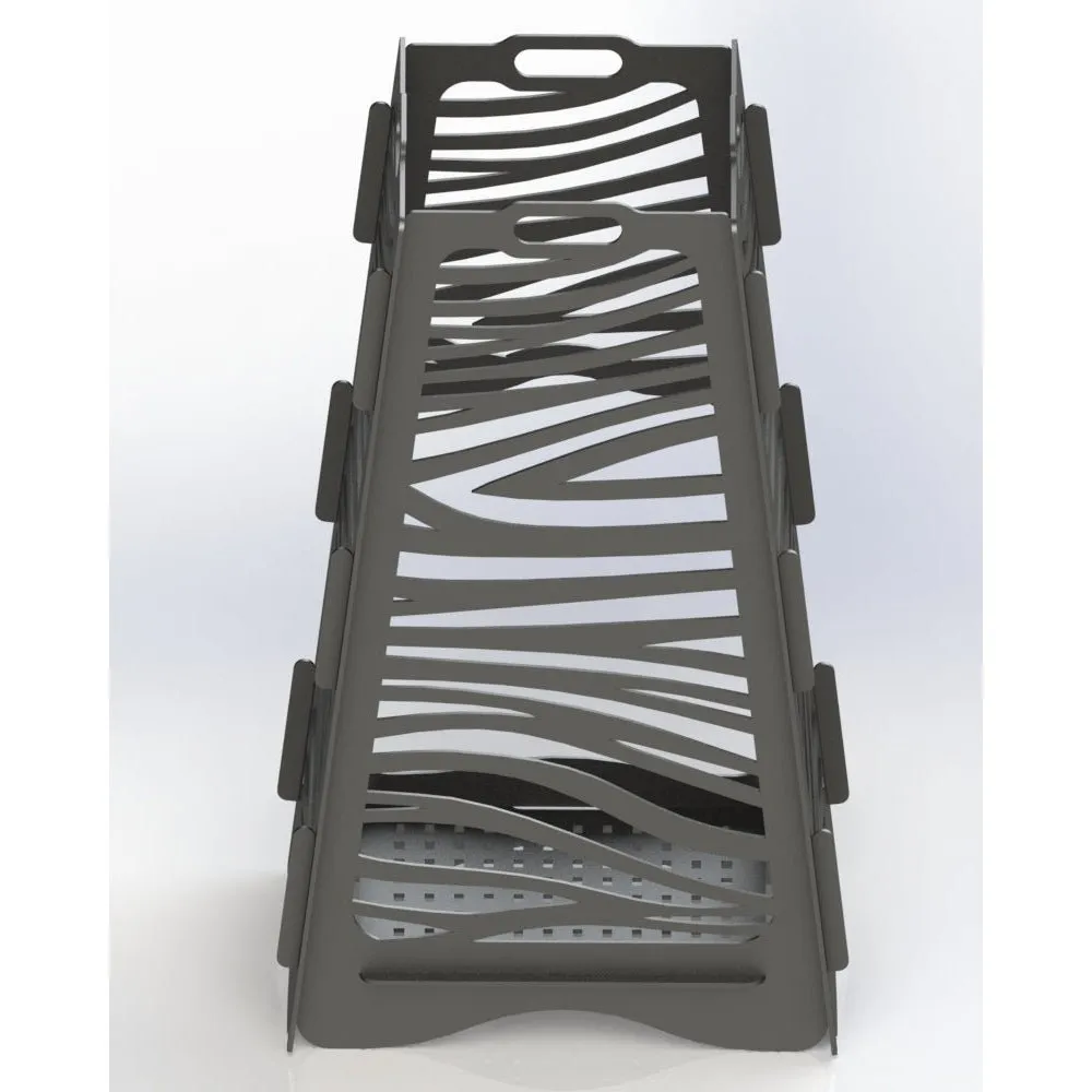 Designer Vertical Fire Pit DXF for CNC | Tiger Stripe Pattern