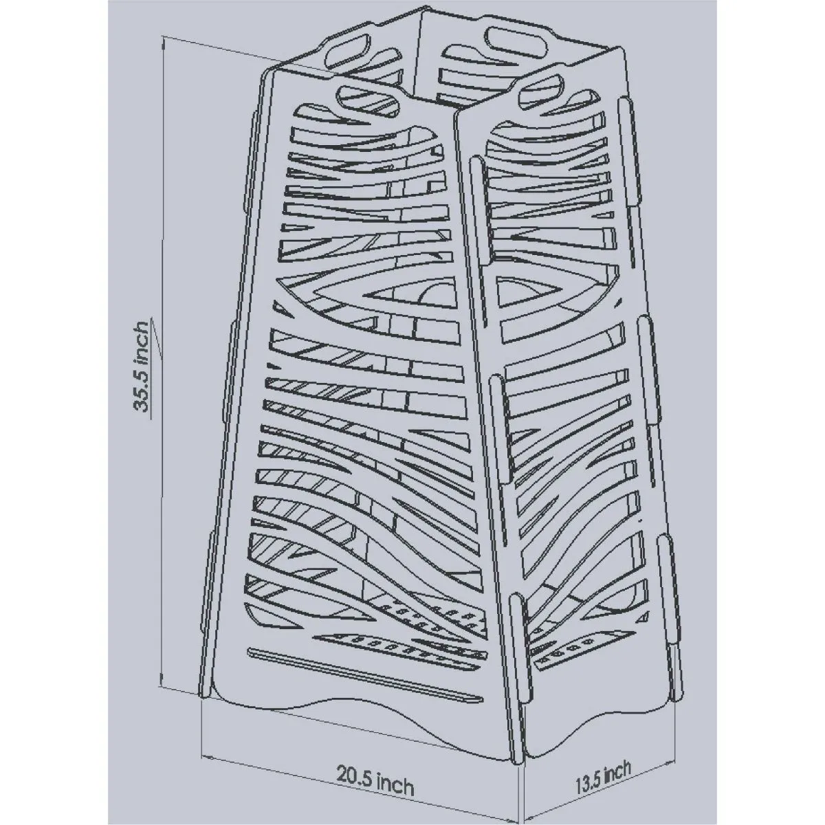 Designer Vertical Fire Pit DXF for CNC | Tiger Stripe Pattern