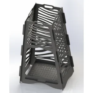 Designer Vertical Fire Pit DXF for CNC | Tiger Stripe Pattern