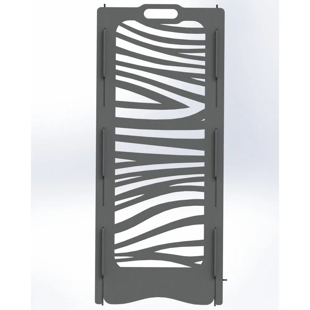 Designer Vertical Fire Pit DXF for CNC | Tiger Stripe Pattern