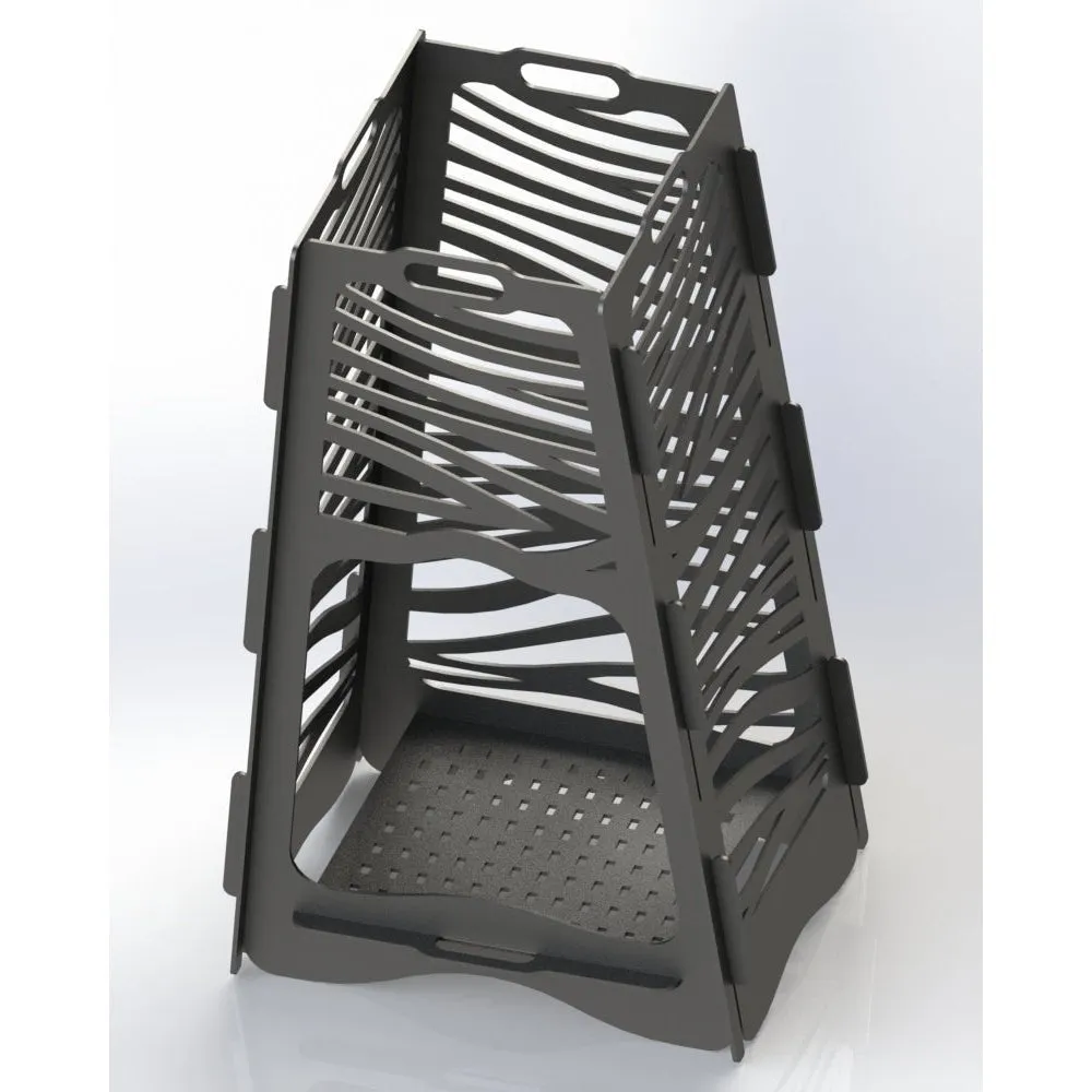 Designer Vertical Fire Pit DXF for CNC | Tiger Stripe Pattern