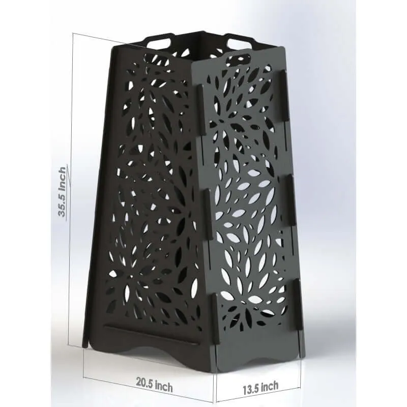 Designer Vertical Fire Pits DXF for CNC | Leaf Pattern