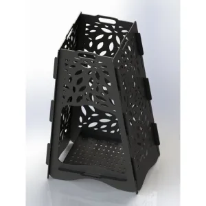 Designer Vertical Fire Pits DXF for CNC | Leaf Pattern