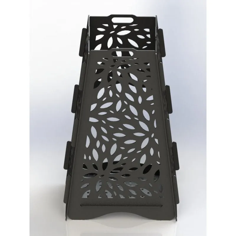 Designer Vertical Fire Pits DXF for CNC | Leaf Pattern