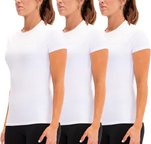 DEVOPS 3 Pack Women's Compression Shirt Dry Fit Short Sleeve Running Athletic T-Shirt Workout Tops