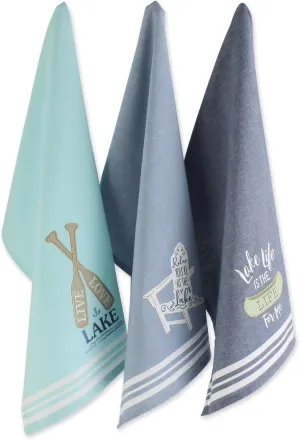 DII Tabletop Collection, Happy Camper Collection, Dishtowel Set, Lakeside, 3 Piece