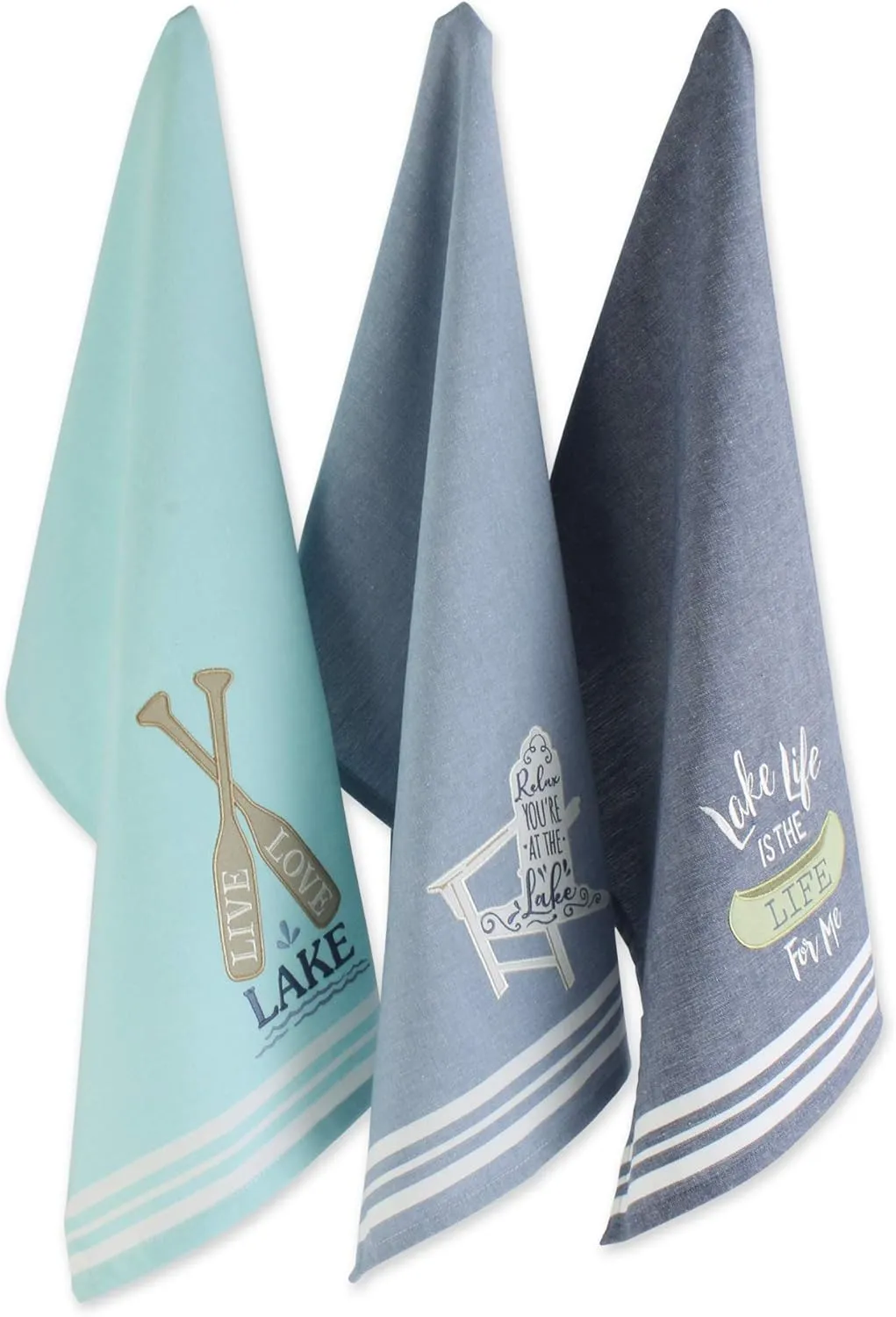 DII Tabletop Collection, Happy Camper Collection, Dishtowel Set, Lakeside, 3 Piece