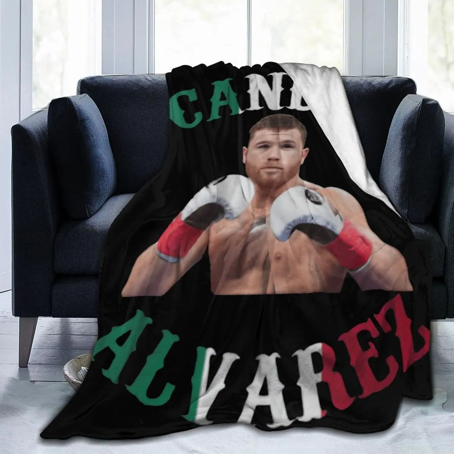 DIY Canelo and Alvarez Throw Blanket, Plush Microfiber Blanket and Throws for Better Relaxing, Super Cozy Air Conditioned Blanket 50"X40"