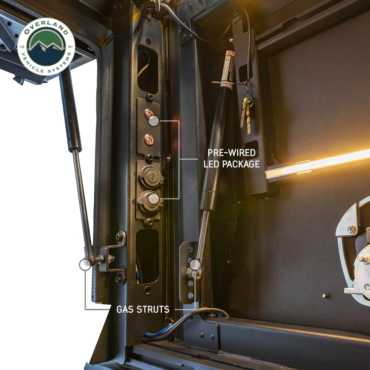 Downs, Fraud-free Tie Secure MagPak Jeep & Lights, Gladiator Rear Panel, Front Molle Windows Rear Camper - Side W/Tent, - 2019-2024
