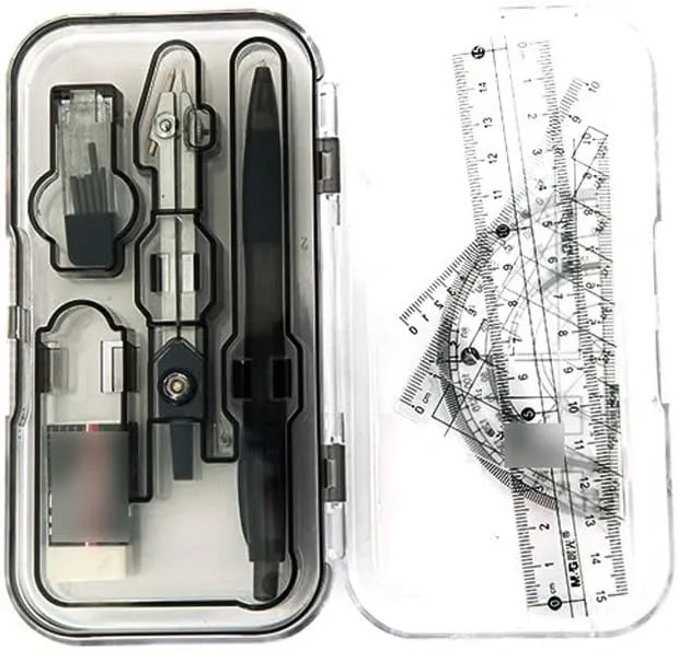 Drafting Kits 8 Piece Compass Drawing Set Professional High Precision Compass Pencil Compass Drawing Set School Stationery Compass Indexer Geometry Tool Set