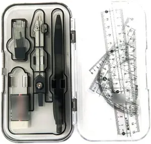 Drafting Kits 8 Piece Compass Drawing Set Professional High Precision Compass Pencil Compass Drawing Set School Stationery Compass Indexer Geometry Tool Set