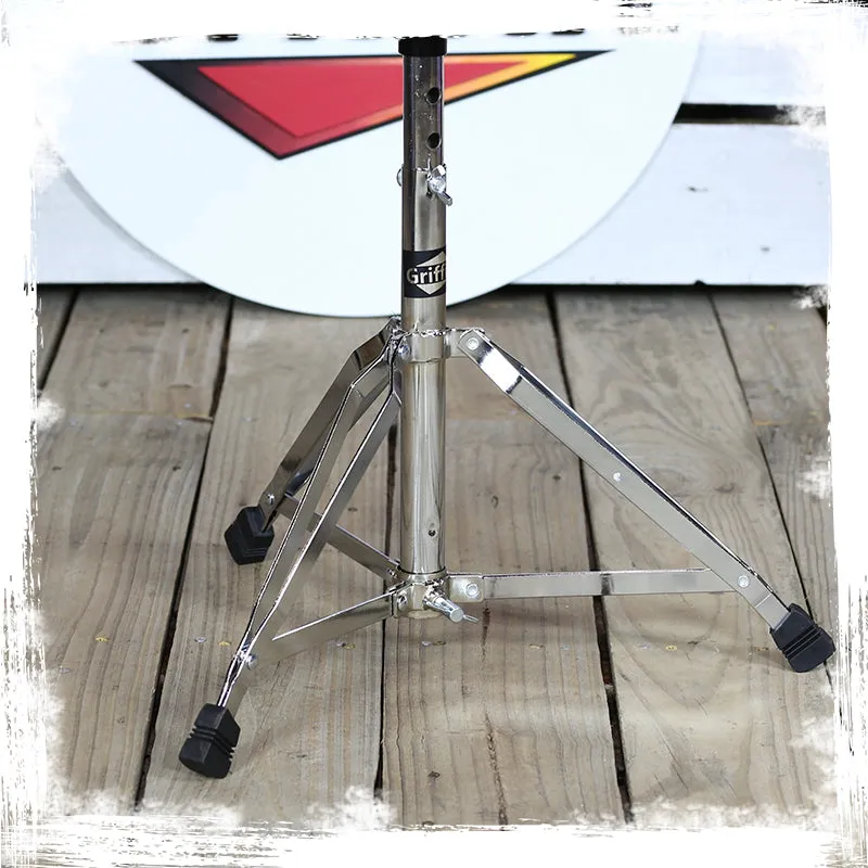 Drum Throne Stand | Padded Drummers Seat | Comfortable Drum Set Percussion Chair for Adults | Professional Musicians Guitar Stool Double Braced Hardware for Practice with Adjustable Height