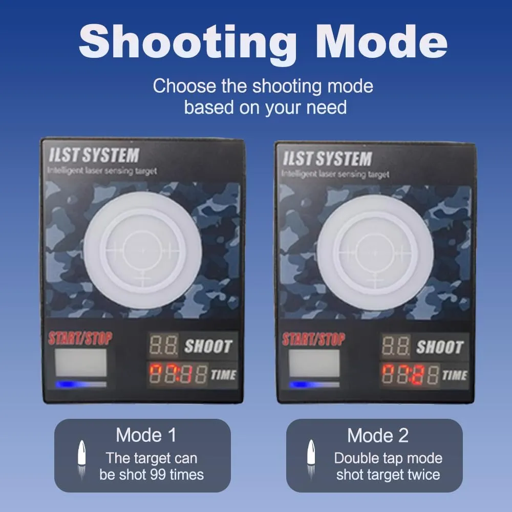 Dry Fire Laser Training System, Laser Targets for Dry Fire Practice Shooting with Steel Plate Sound & Immediate Flash Feedback Compatible with Laser Cartridges