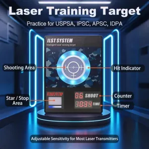 Dry Fire Laser Training System, Laser Targets for Dry Fire Practice Shooting with Steel Plate Sound & Immediate Flash Feedback Compatible with Laser Cartridges