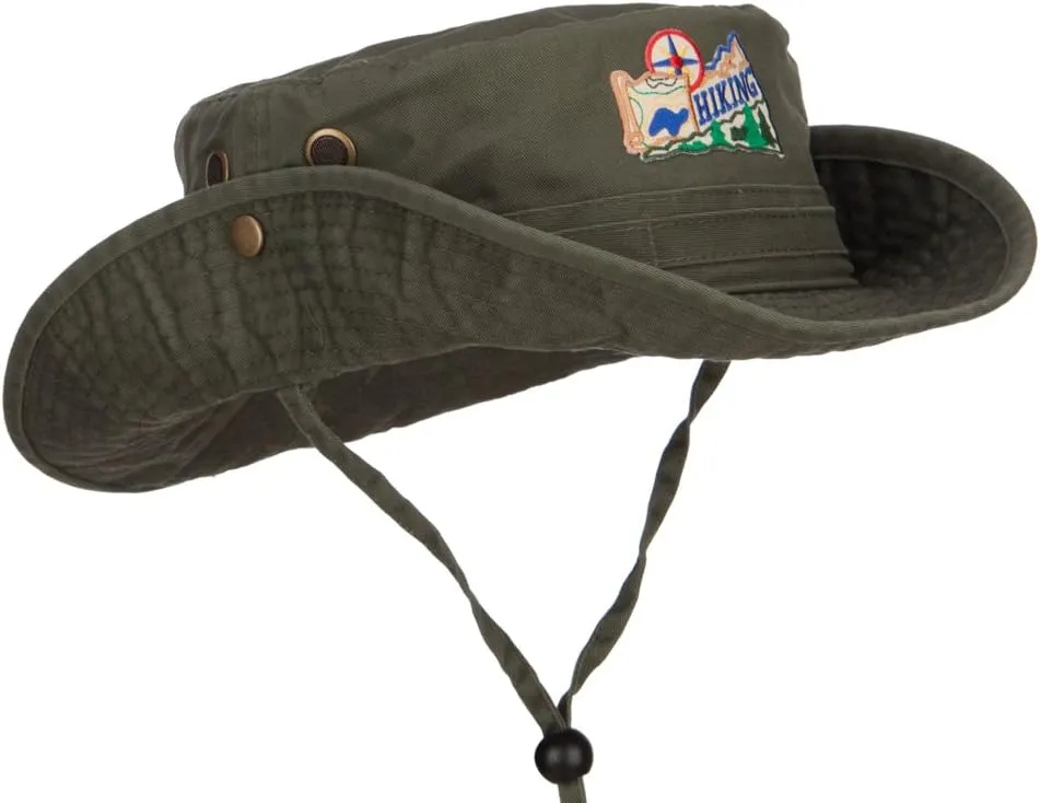 e4Hats.com Hiking Map Patched Washed Hunting Hat
